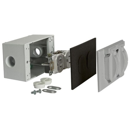 Raco Bell 15 amps 125 V Duplex Gray GFCI Outlet 1-15R 1 pk 5839-5WRTR